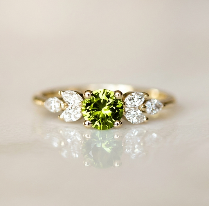 Vintage Olive Zirconia Ring