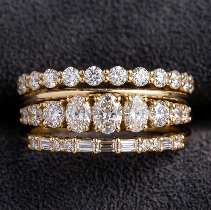 Vintage Elegant Zirconia Ring Set