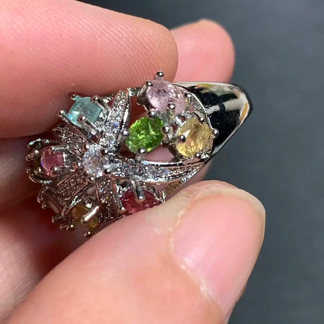 Natural Tourmaline Adjustable Ring