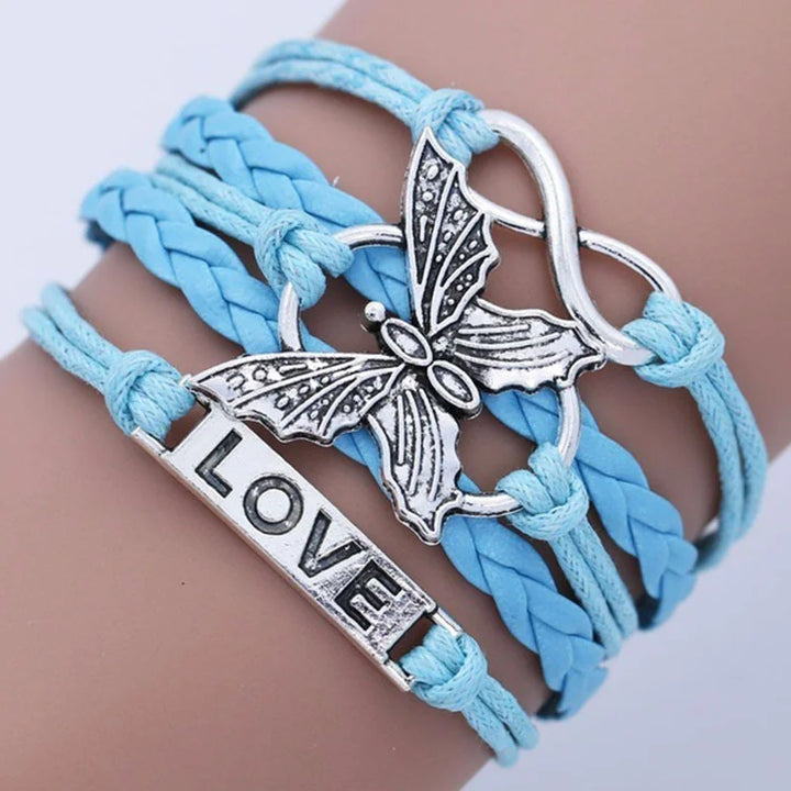 Vintage Love Butterfly Leather Bracelet