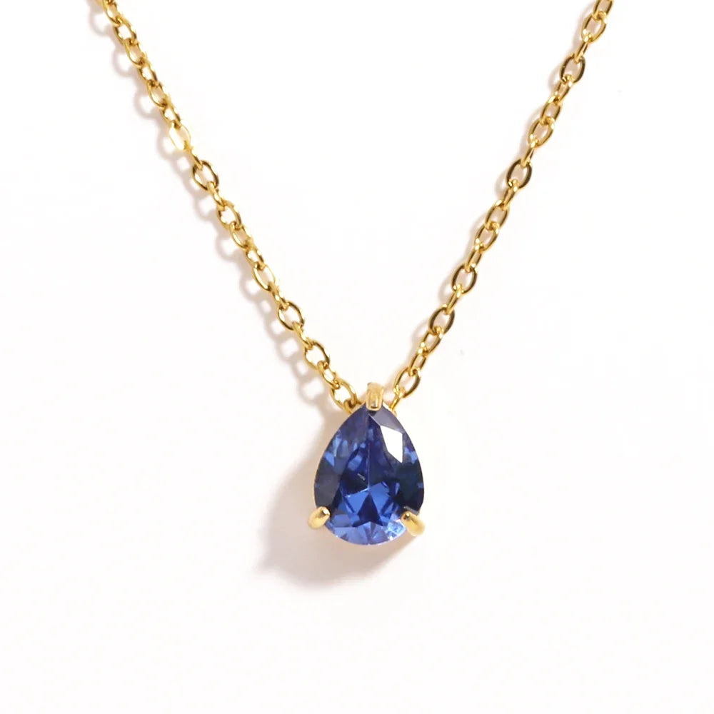 Crystal Teardrop Birthstone Necklace