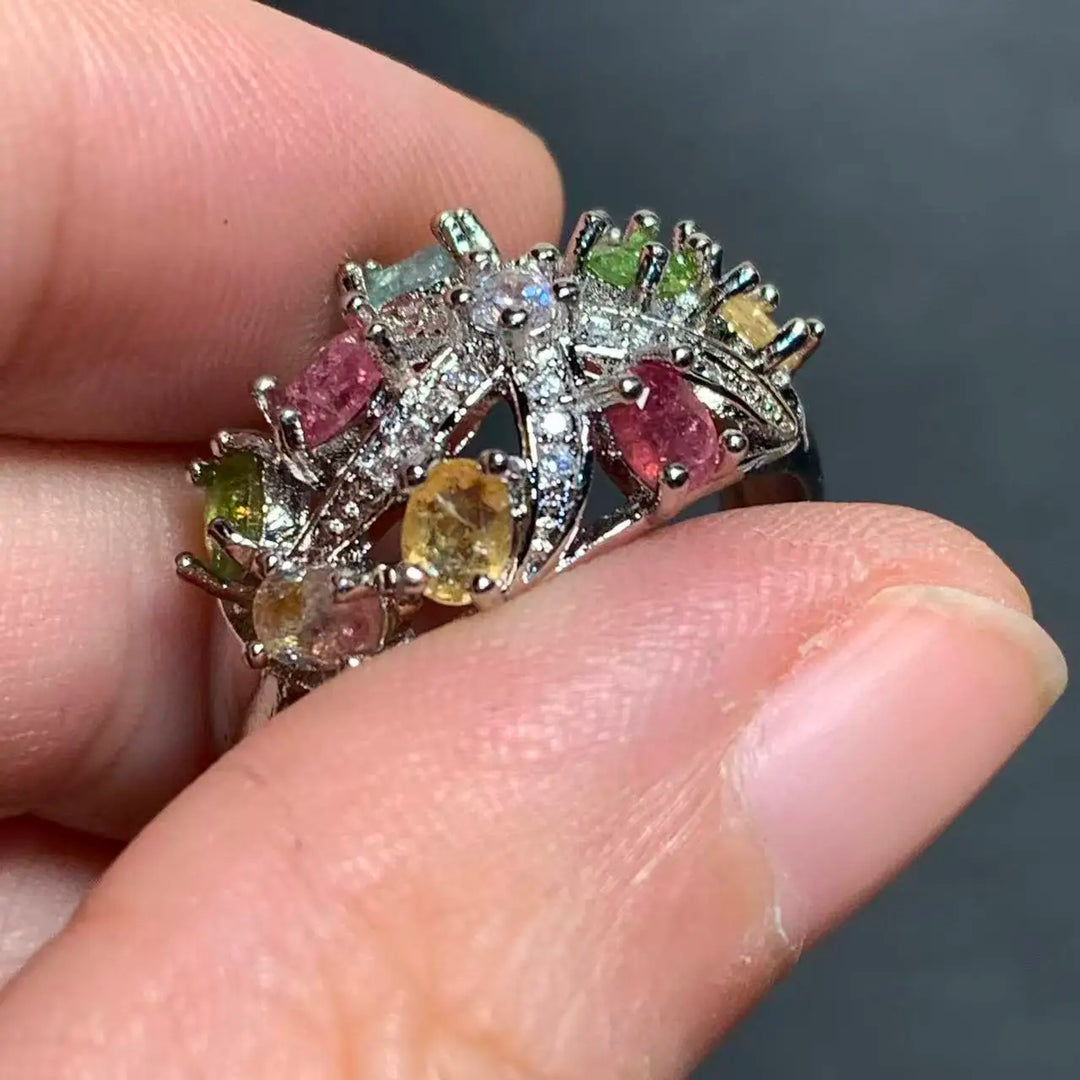 Natural Tourmaline Adjustable Ring