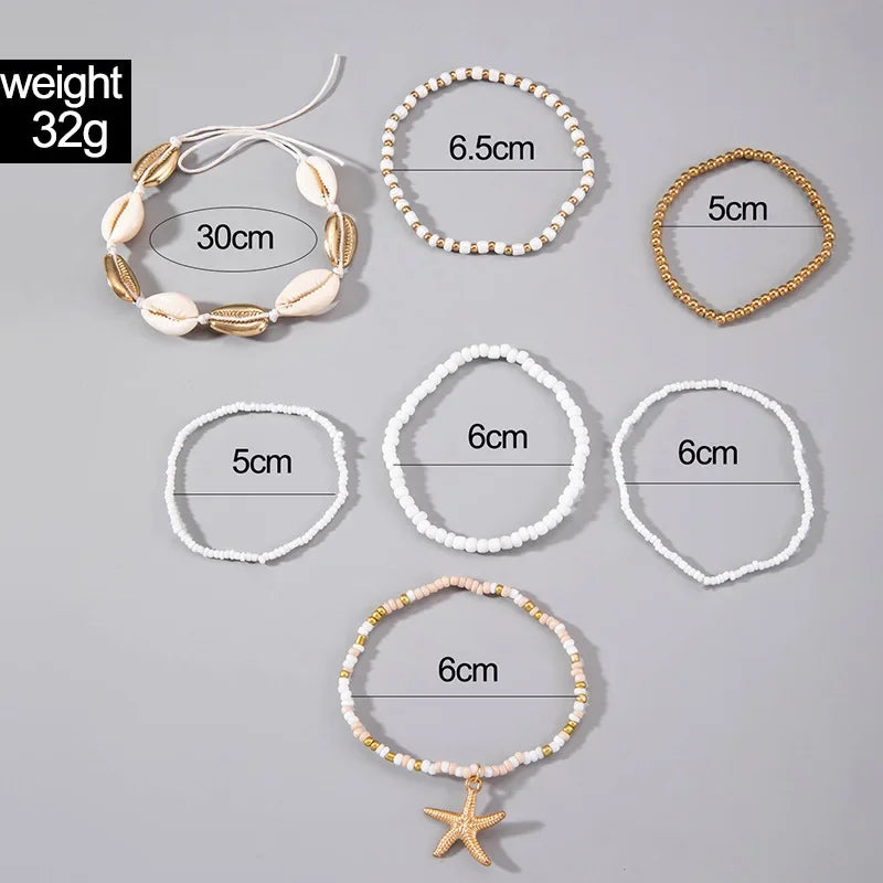 Bohemian Shell Beach Bracelet Set