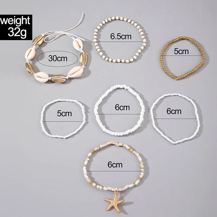 Bohemian Shell Beach Bracelet Set