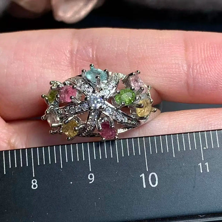 Natural Tourmaline Adjustable Ring