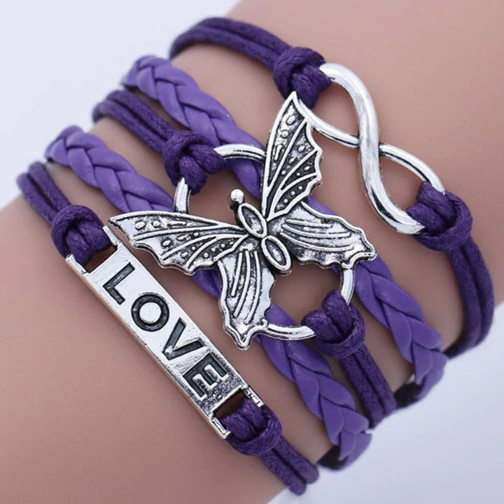 Vintage Love Butterfly Leather Bracelet