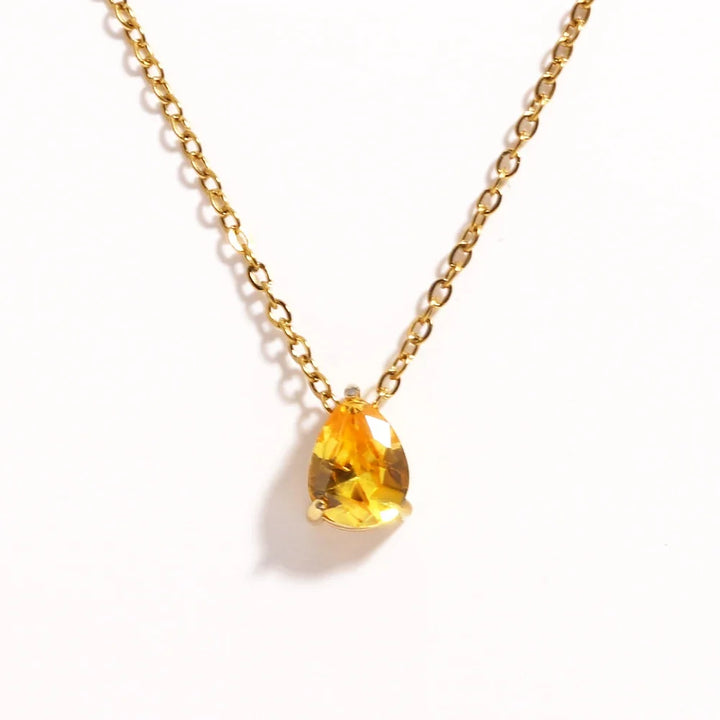 Crystal Teardrop Birthstone Necklace