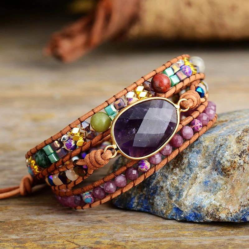Amethyst &amp; Lepidolite Bracelet