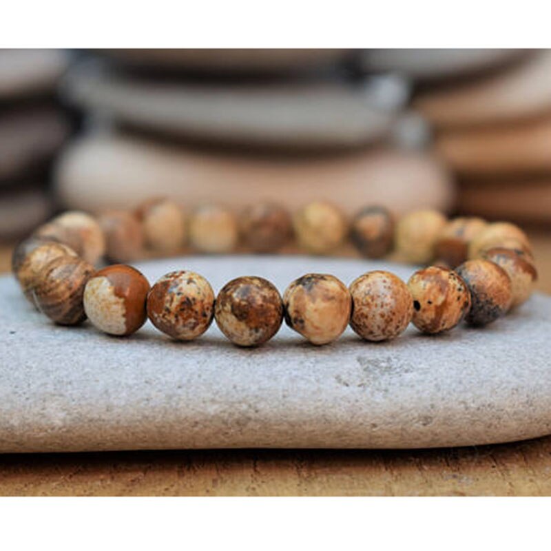 Jasper &amp; Carnelian Mala Bead Bracelets