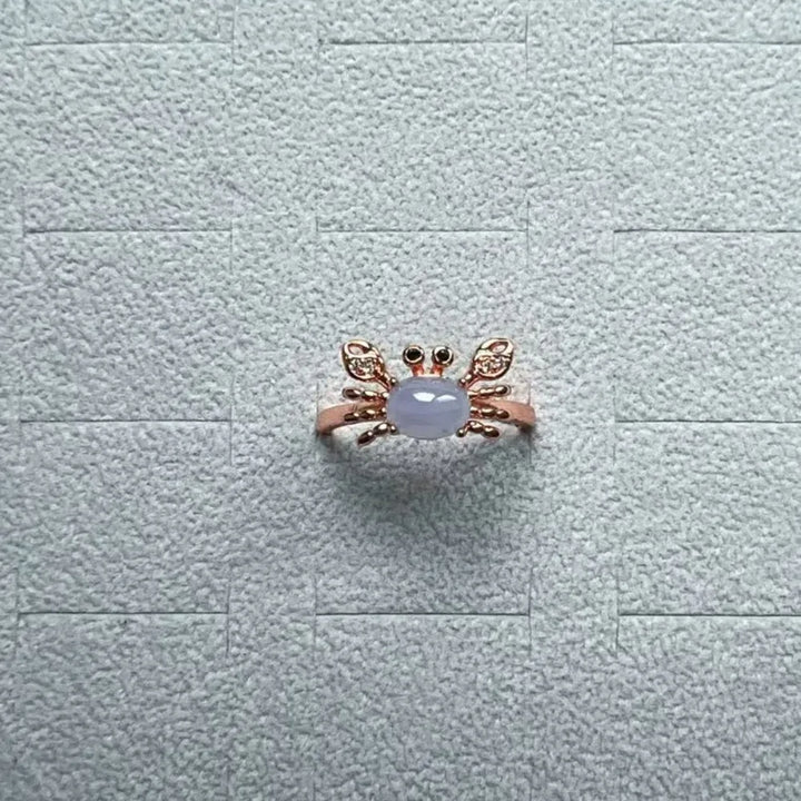 Ocean Crab Ring with Aquamarine Crystal
