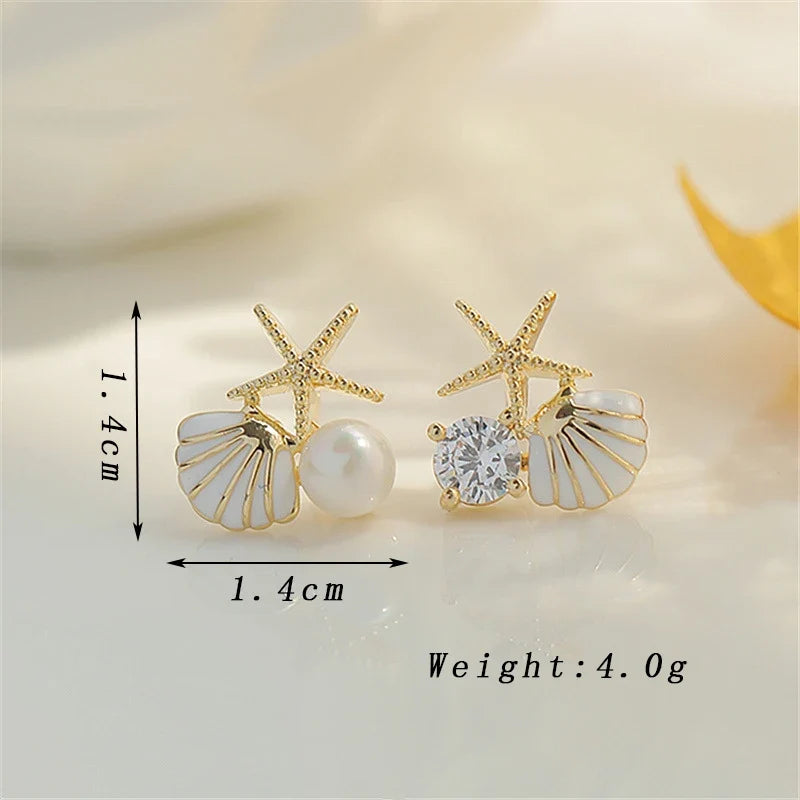 Coastal Dream Starfish Pearl Earrings
