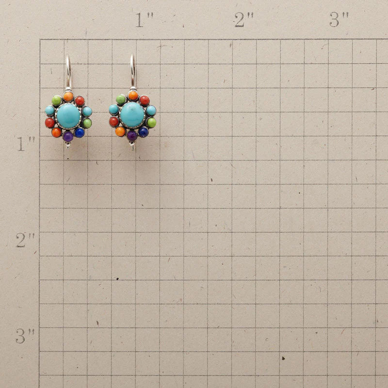 Iris Vintage Turquoise Hoop Earrings