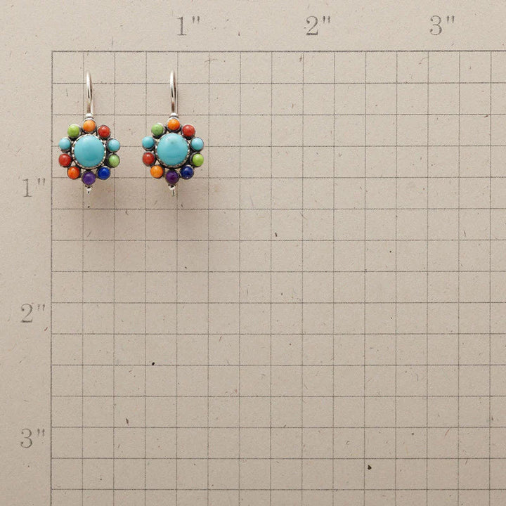 Iris Vintage Turquoise Hoop Earrings