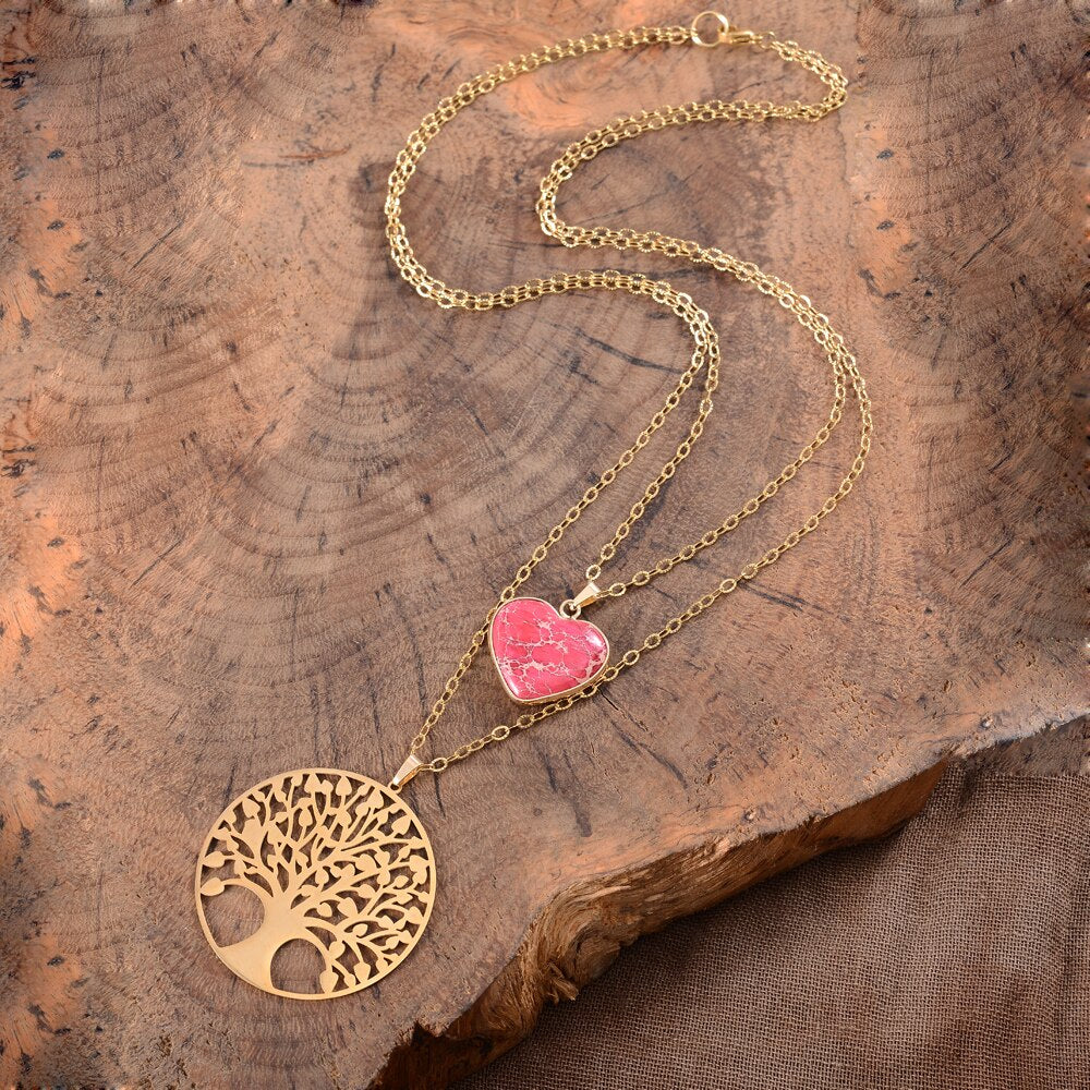 Heart &amp; Tree of life Necklace