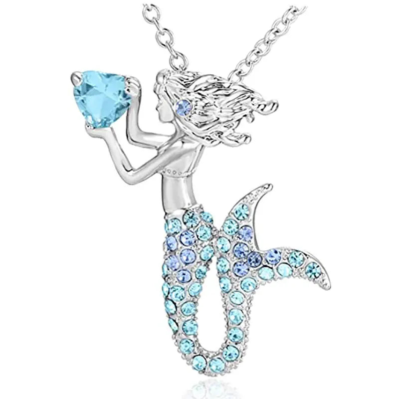 Crystal Mermaid Pendant Necklace