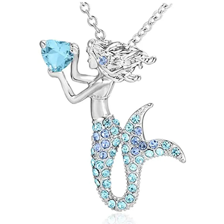 Crystal Mermaid Pendant Necklace