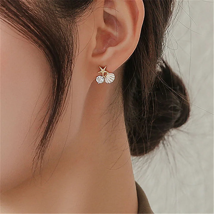 Coastal Dream Starfish Pearl Earrings