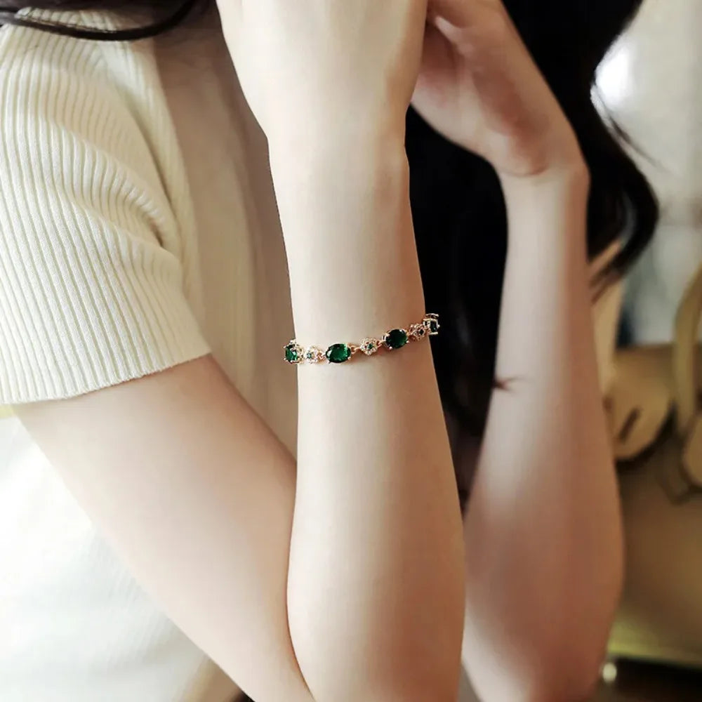 Enchanted Garden Green Crystal Bracelet