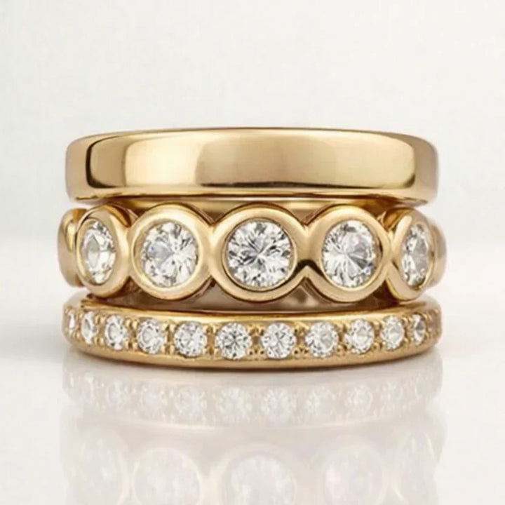 Zirconia Forged Gold Ring