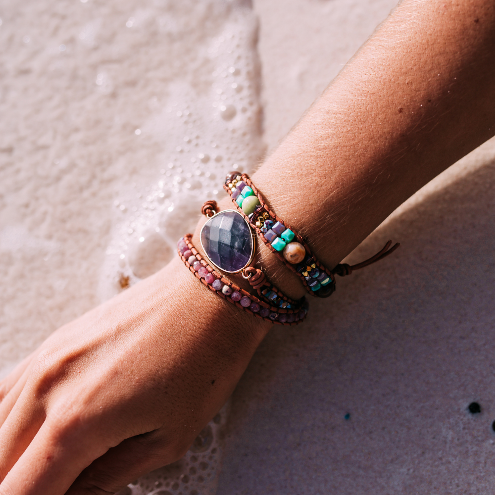 Amethyst &amp; Lepidolite Bracelet
