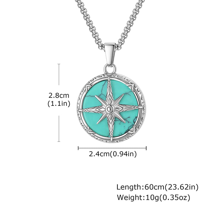 Turquoise Stone Pendant Necklace Set