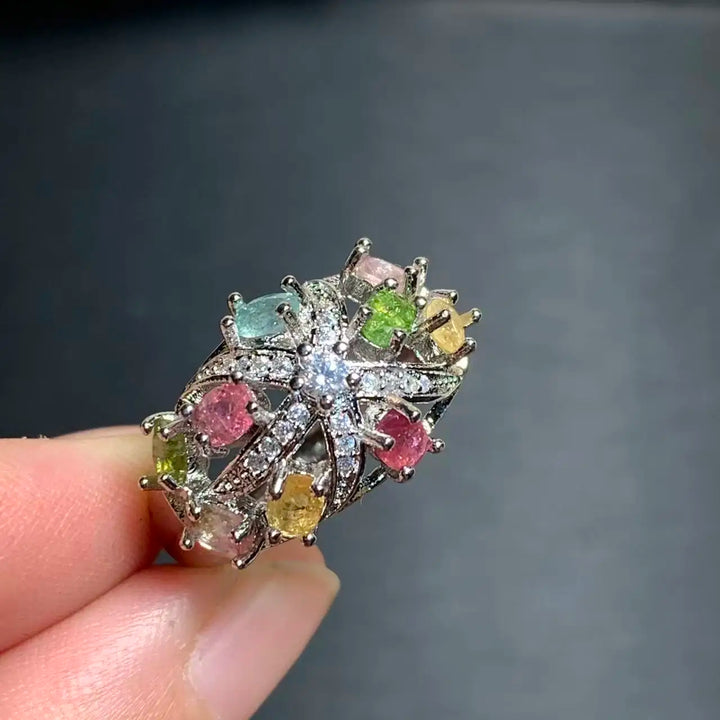 Natural Tourmaline Adjustable Ring
