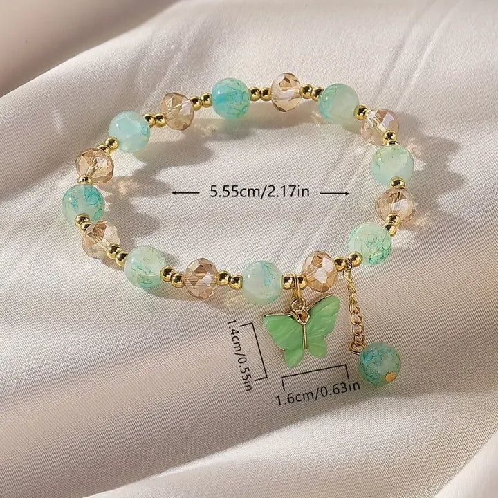Beautiful Butterfly Beaded Stretch Bracelet