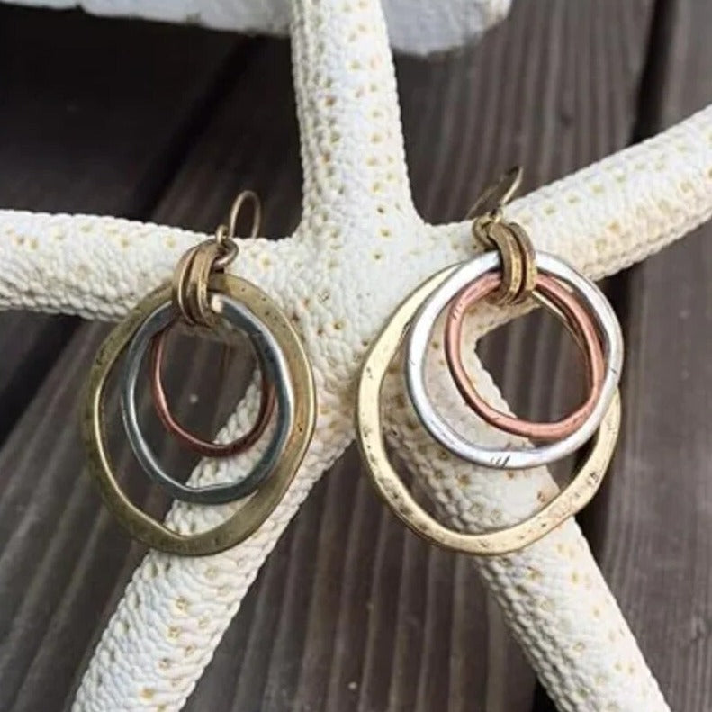 Vintage Gold &amp; Silver Circles Earrings