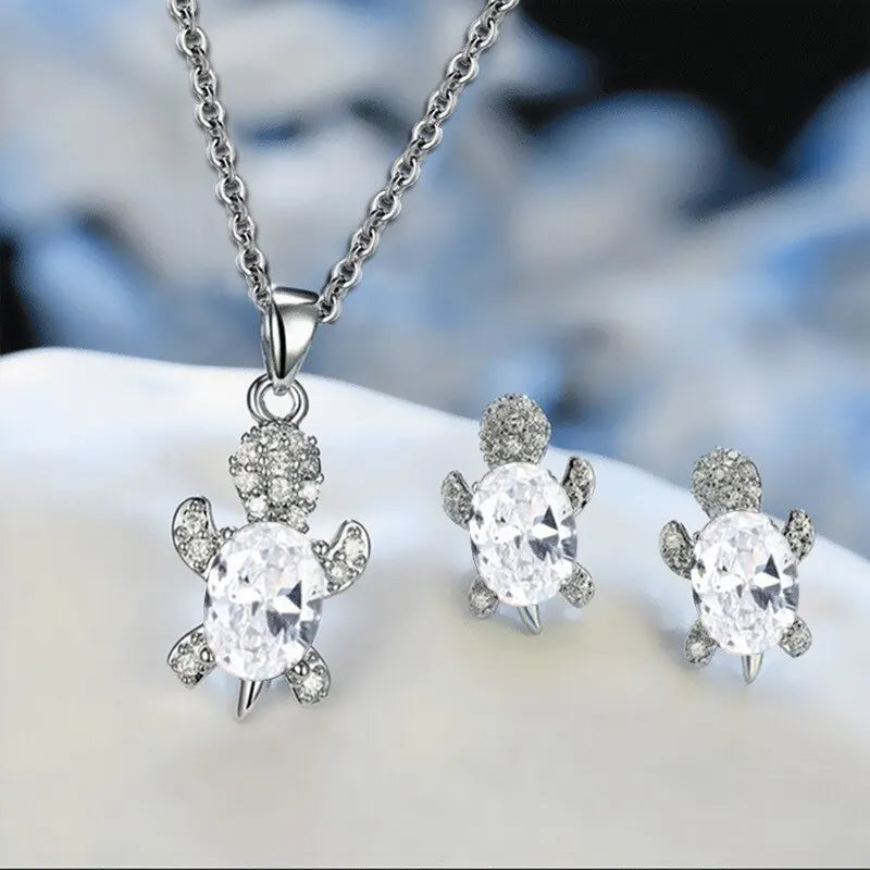 Beautiful Sea Turtle Necklace with Bonus Earrings – Limited Time Offer