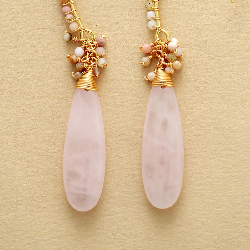 Elegant Amazonite &amp; Gold Drop Earrings
