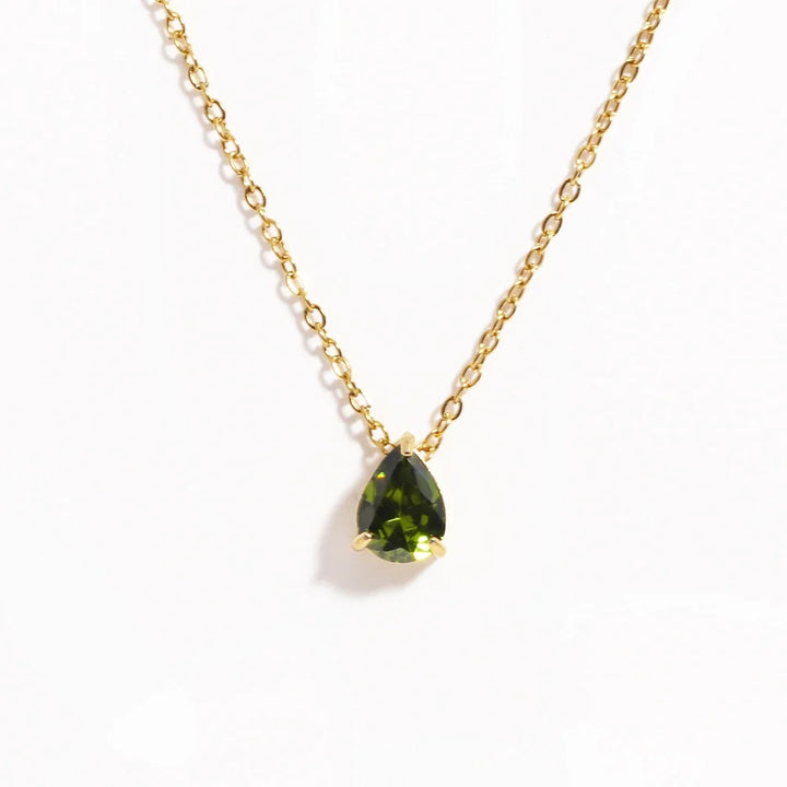 Crystal Teardrop Birthstone Necklace