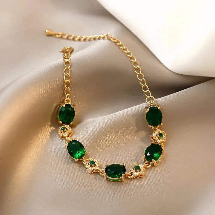 Enchanted Garden Green Crystal Bracelet