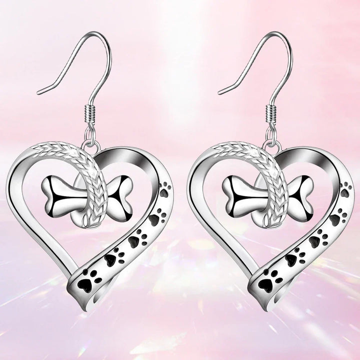 2-Piece Jewelry Set with Paw, Heart &amp; Bone Charms