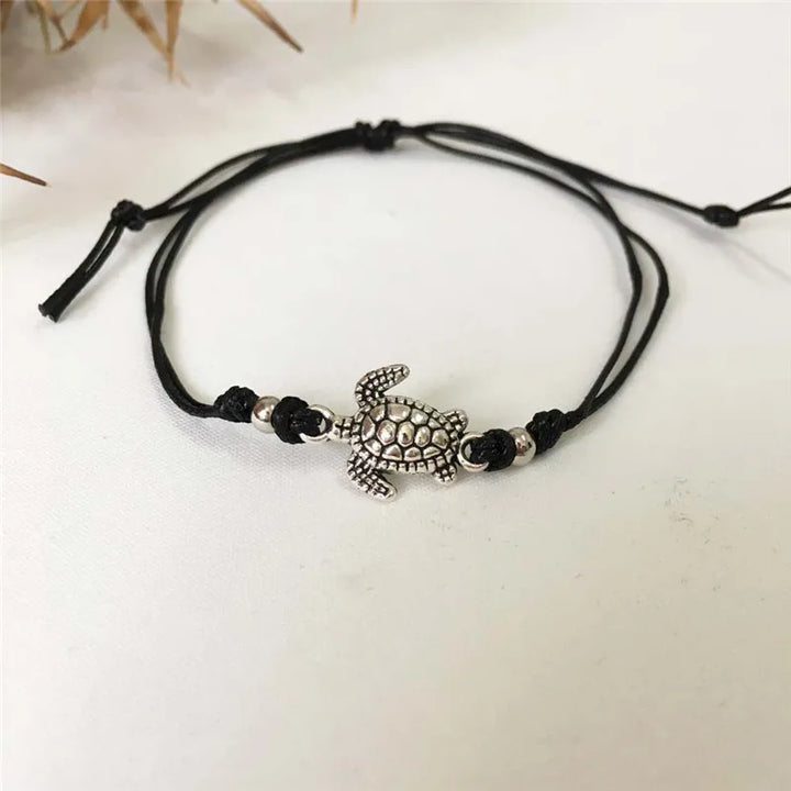 Sea Turtle Leather Anklet Bracelet