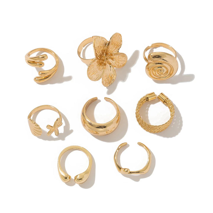 Vintage Flower Petal Ring Collection