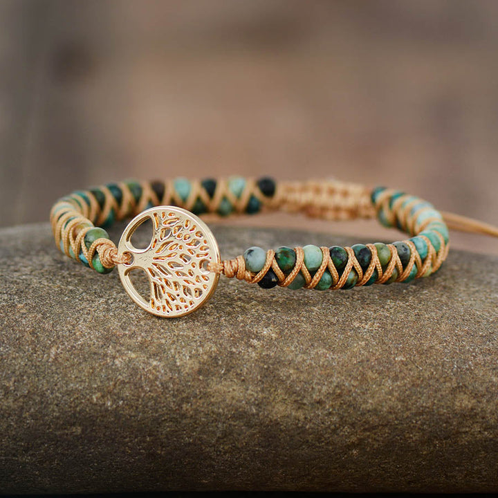 African Turquoise &amp; Tree of Life Bracelet