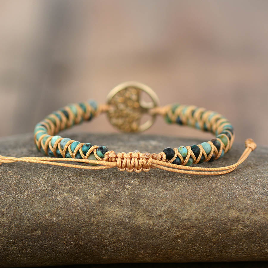 African Turquoise &amp; Tree of Life Bracelet