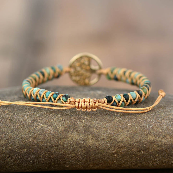 African Turquoise &amp; Tree of Life Bracelet