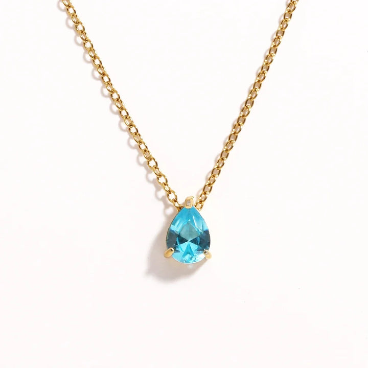 Crystal Teardrop Birthstone Necklace