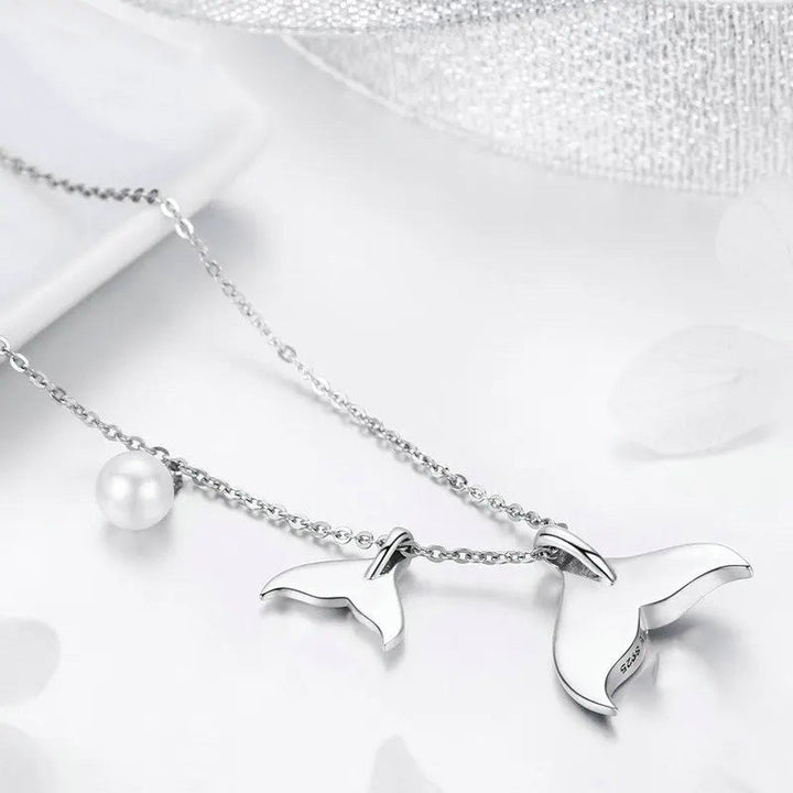 Whale Tail Pearl Ocean Necklace