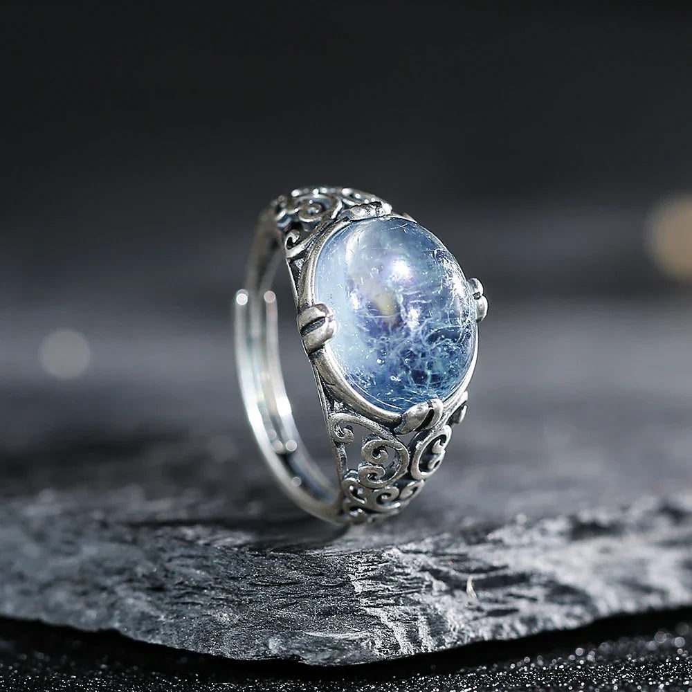 Vintage Aquamarine Sterling Silver Ring