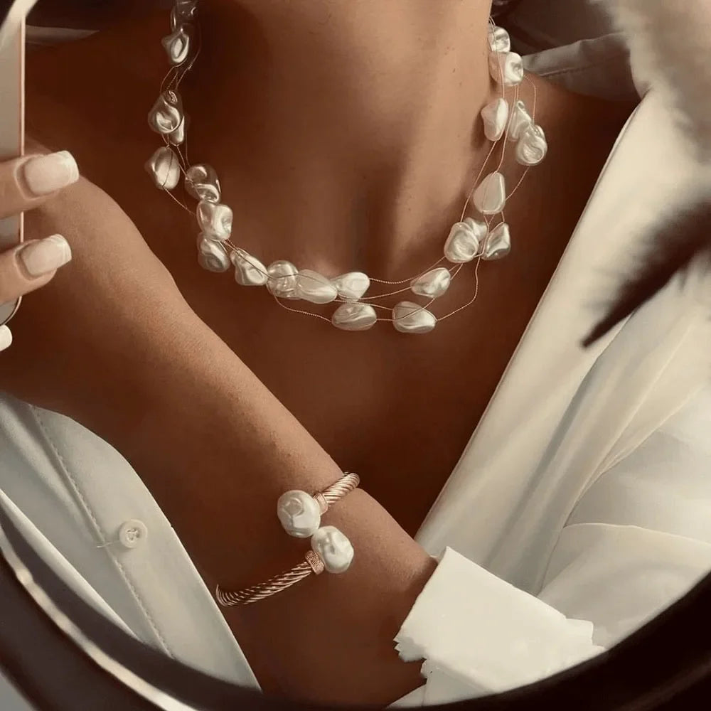 Luminous Pearl Necklace &amp; Bracelet Set
