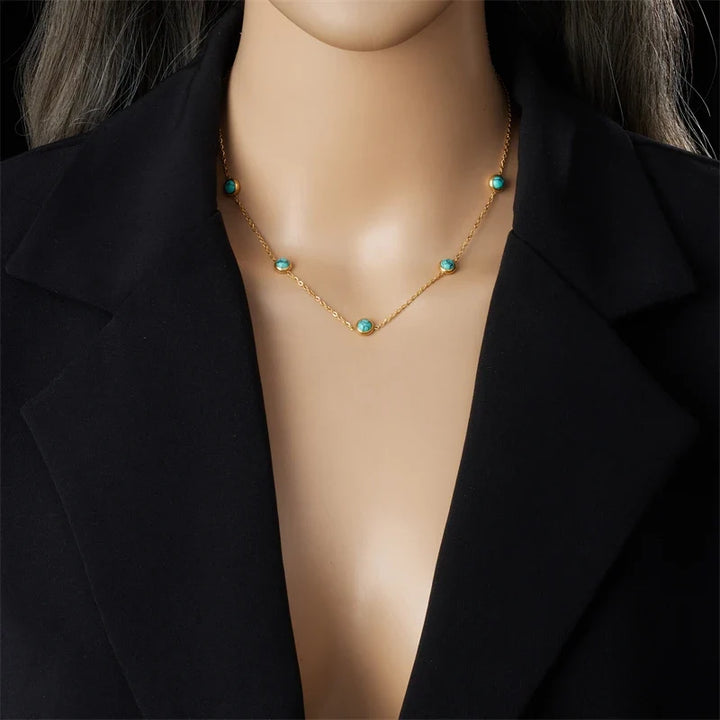 Turquoise Dreams Golden Jewelry Set