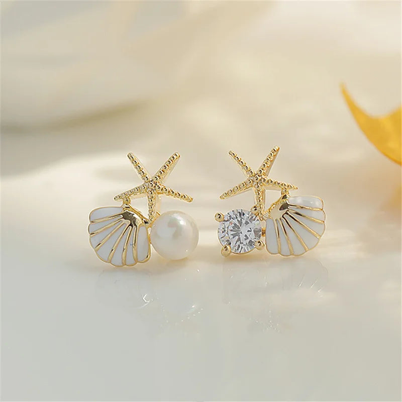 Coastal Dream Starfish Pearl Earrings