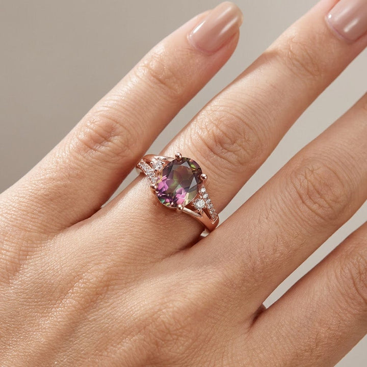 Mystic Topaz Rose Gold Ring