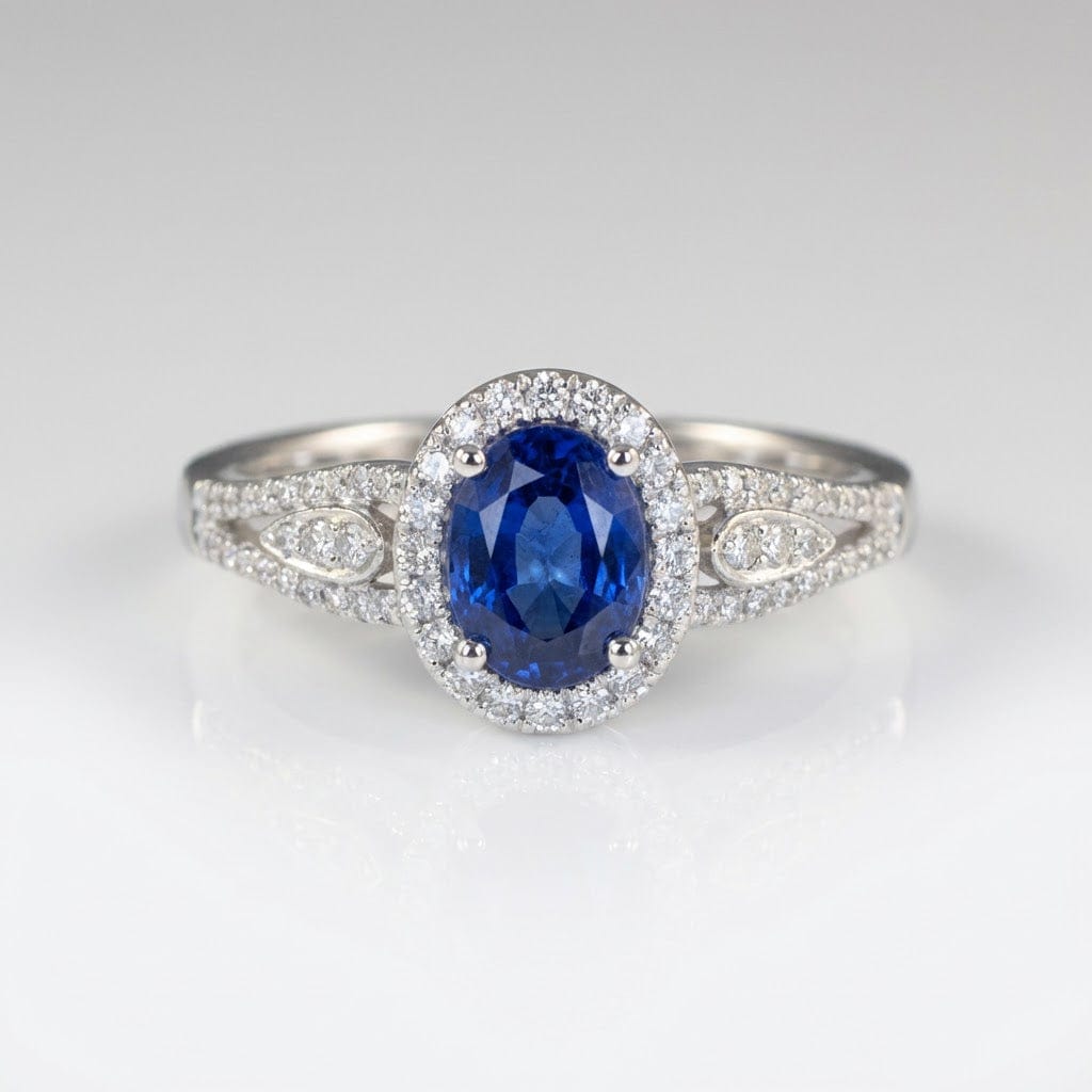 Sapphire Halo Vintage Ring