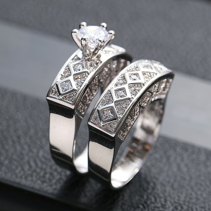 Cold Wind Zircon Ring Set
