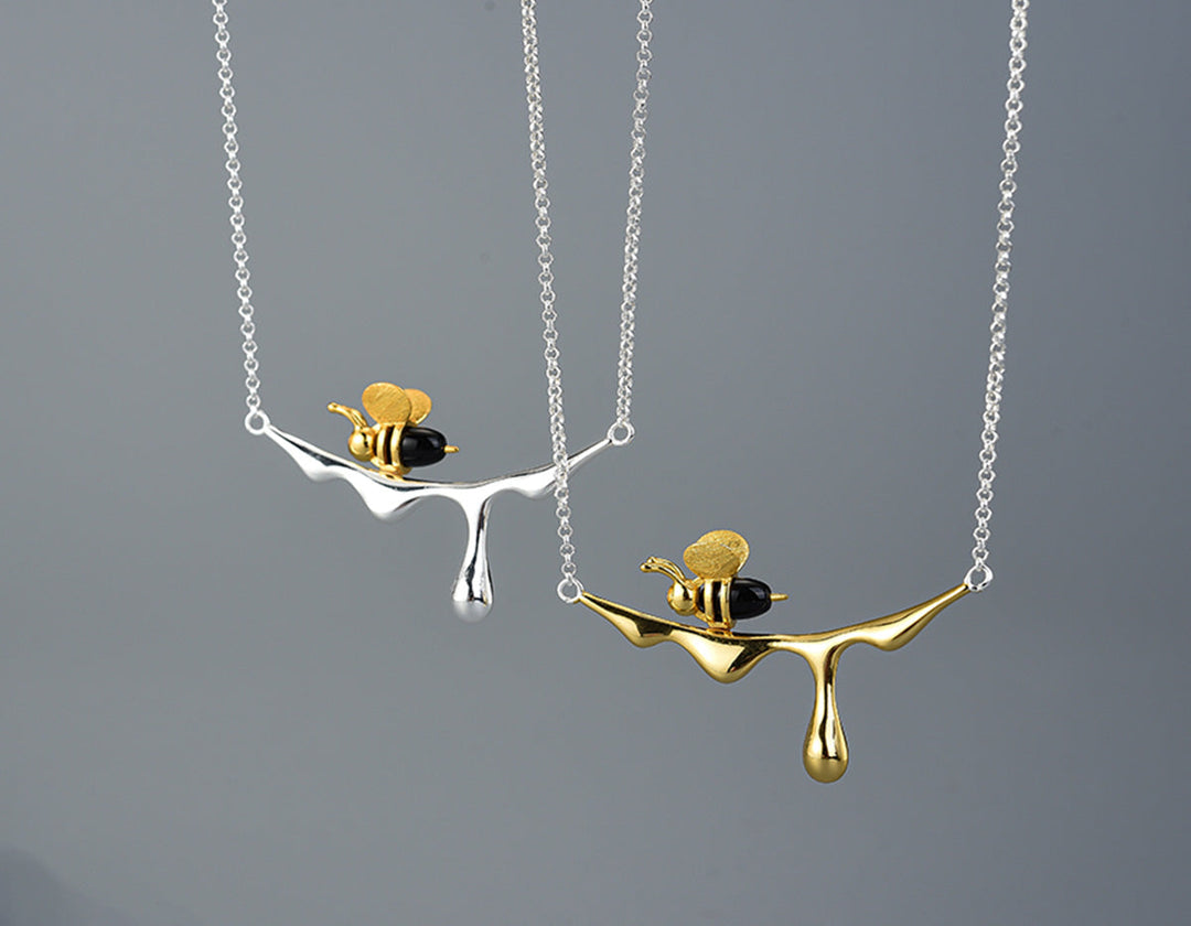 Dripping Honey &amp; Bee Necklace
