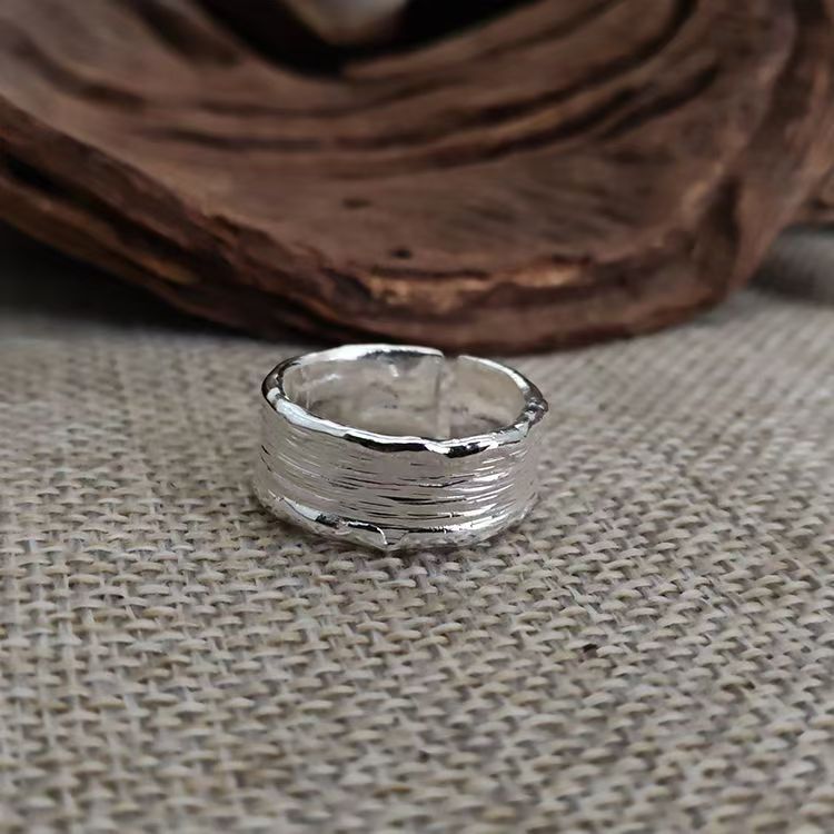 Hammered Style Silver and Gold Ring
