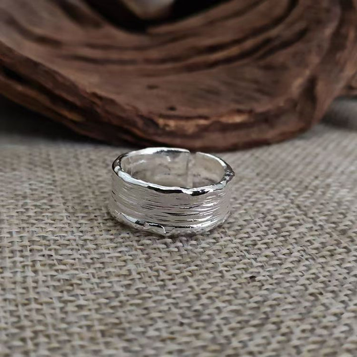 Hammered Style Silver and Gold Ring